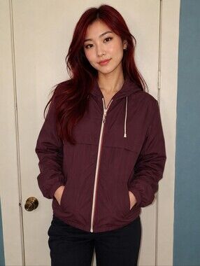 Men's K-Way Burgundy Jacket Size Small